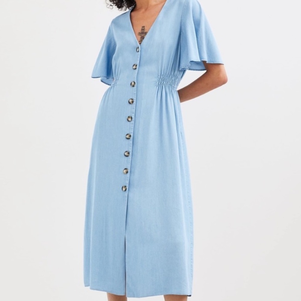 zara chambray dress